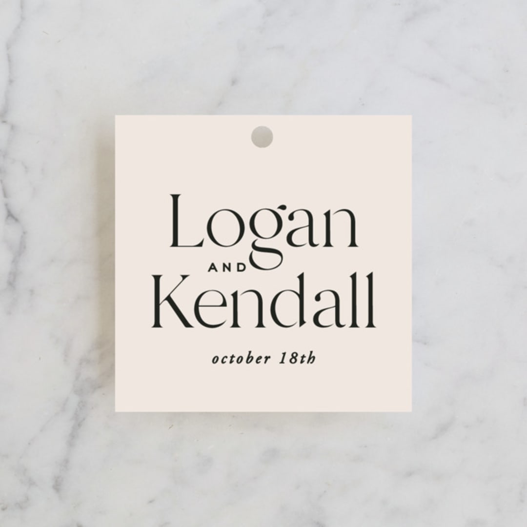 "Ivy" - Wedding Favor Tags in Ecru by Carly Reed Walker - Front