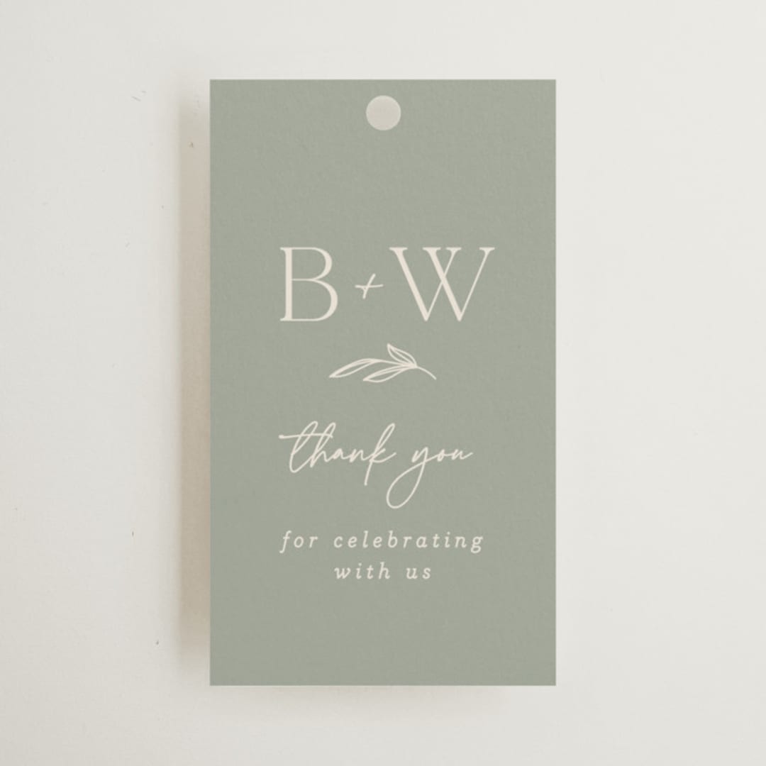 "Soft Arch" - Wedding Favor Tags in Sage by Erica Krystek - Front