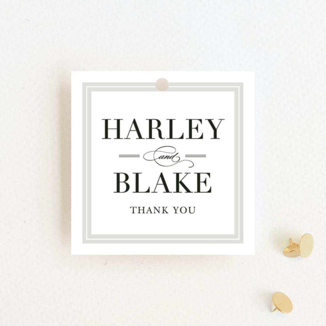 "Gilded frame" - Wedding Favor Tags in Cloud by Stacey Meacham - Front