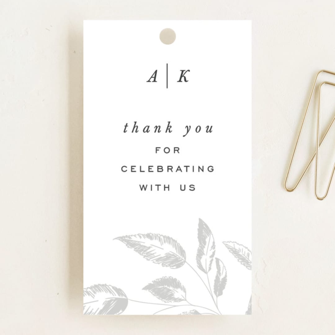 "Halcyon" - Wedding Favor Tags in Snow by Leah Bisch - Front