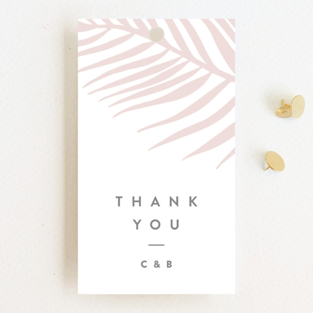"Palm Vibes" - Wedding Favor Tags in Porcelain by Pixel and Hank - Front