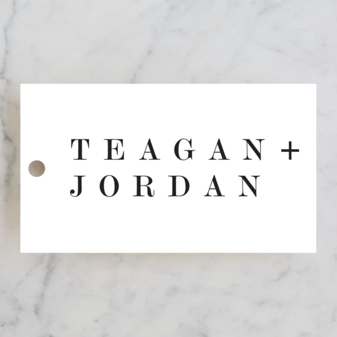 "Urban" - Wedding Favor Tags in Onyx by Lori Wemple - Front