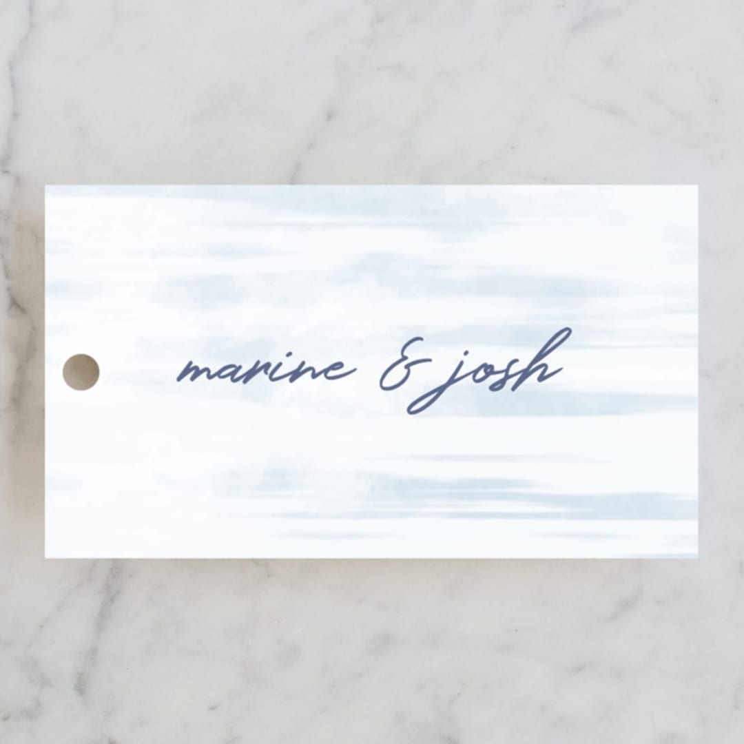 "Marine" - Wedding Favor Tags in Wave by kelli hall - Front