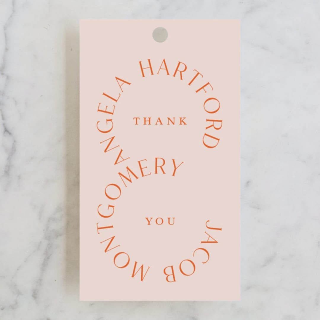 "ampersand names" - Wedding Favor Tags in Carrot by Lori Wemple - Front