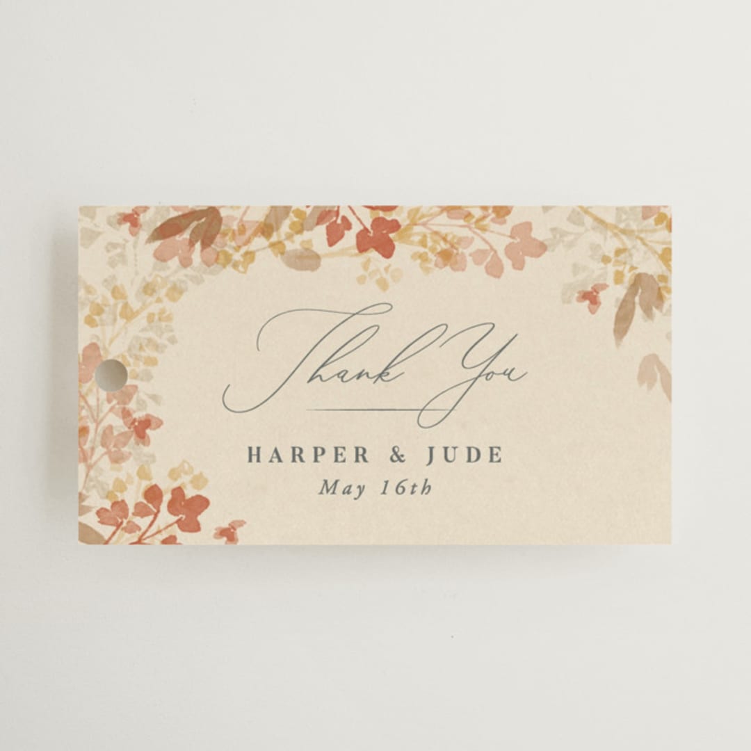 "Falling Foliage" - Wedding Favor Tags in Stone by Robert and Stella - Front
