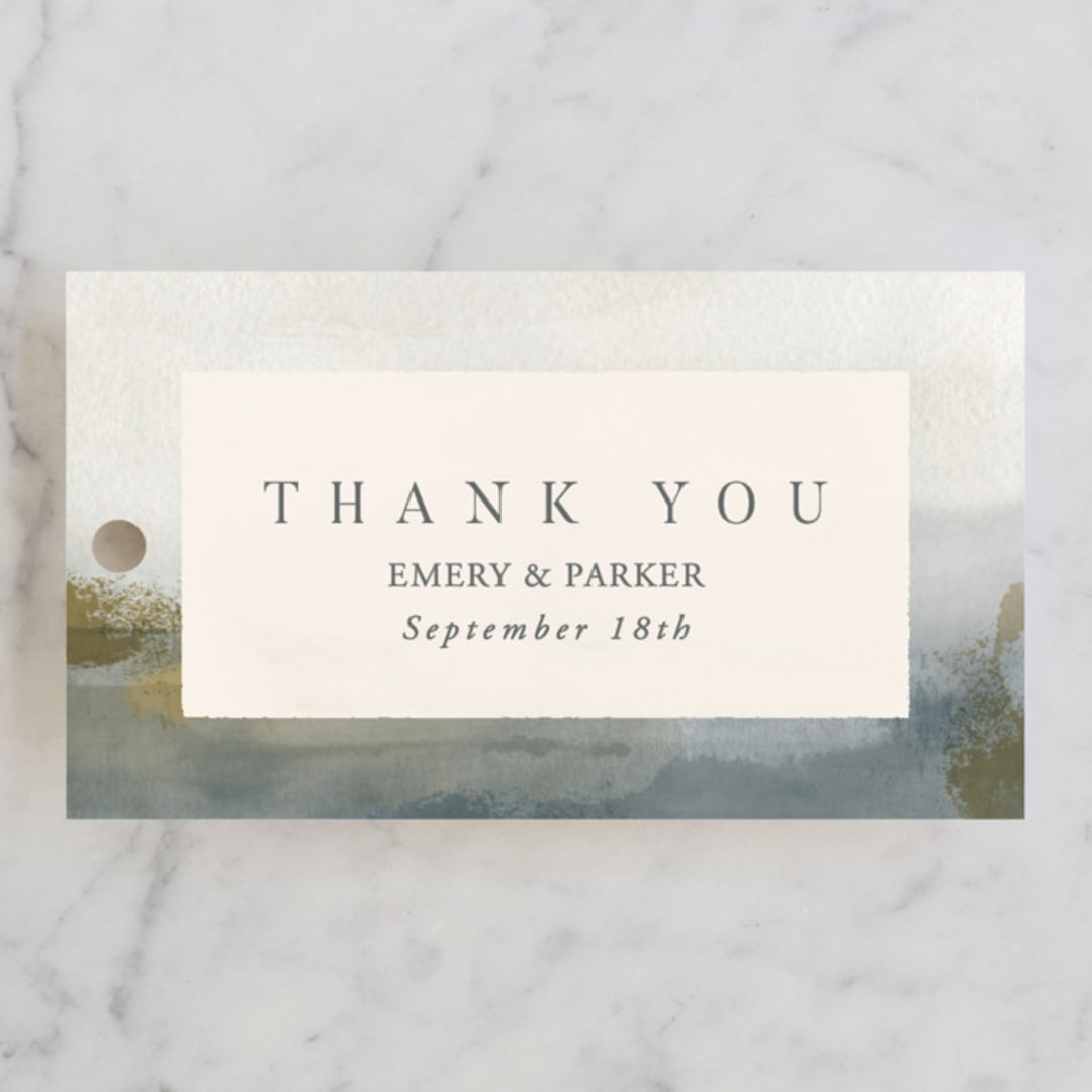 "Lakefront" - Wedding Favor Tags in Natural by Robert and Stella - Front
