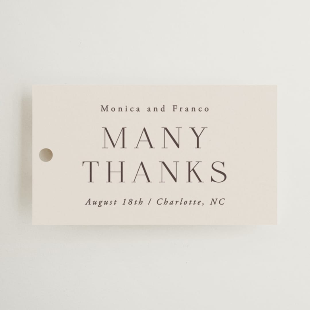 "And Centered" - Wedding Favor Tags in Cream by Hooray Creative - Front