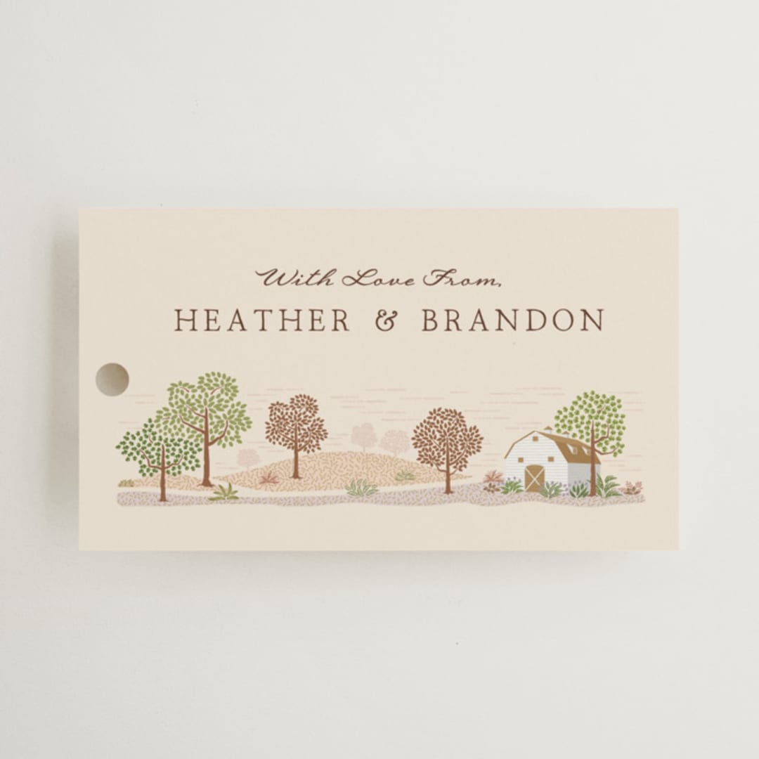 "Countryside" - Wedding Favor Tags in Rose Quartz by Paper Sun Studio - Front
