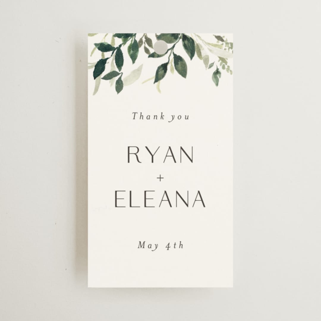 "Garden Serenity" - Wedding Favor Tags in Greenery by Itsy Belle Studio - Front