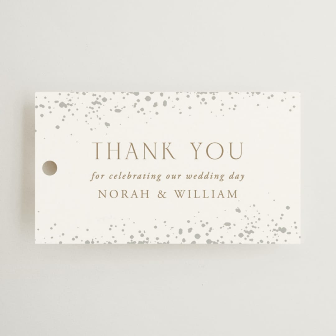 "Effervescent" - Wedding Favor Tags in Dove by Meggy Masters - Front