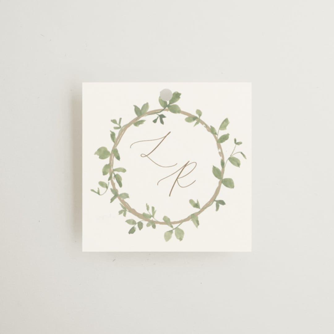 "Canopy" - Wedding Favor Tags in Ivy by Everett Paper Goods - Front