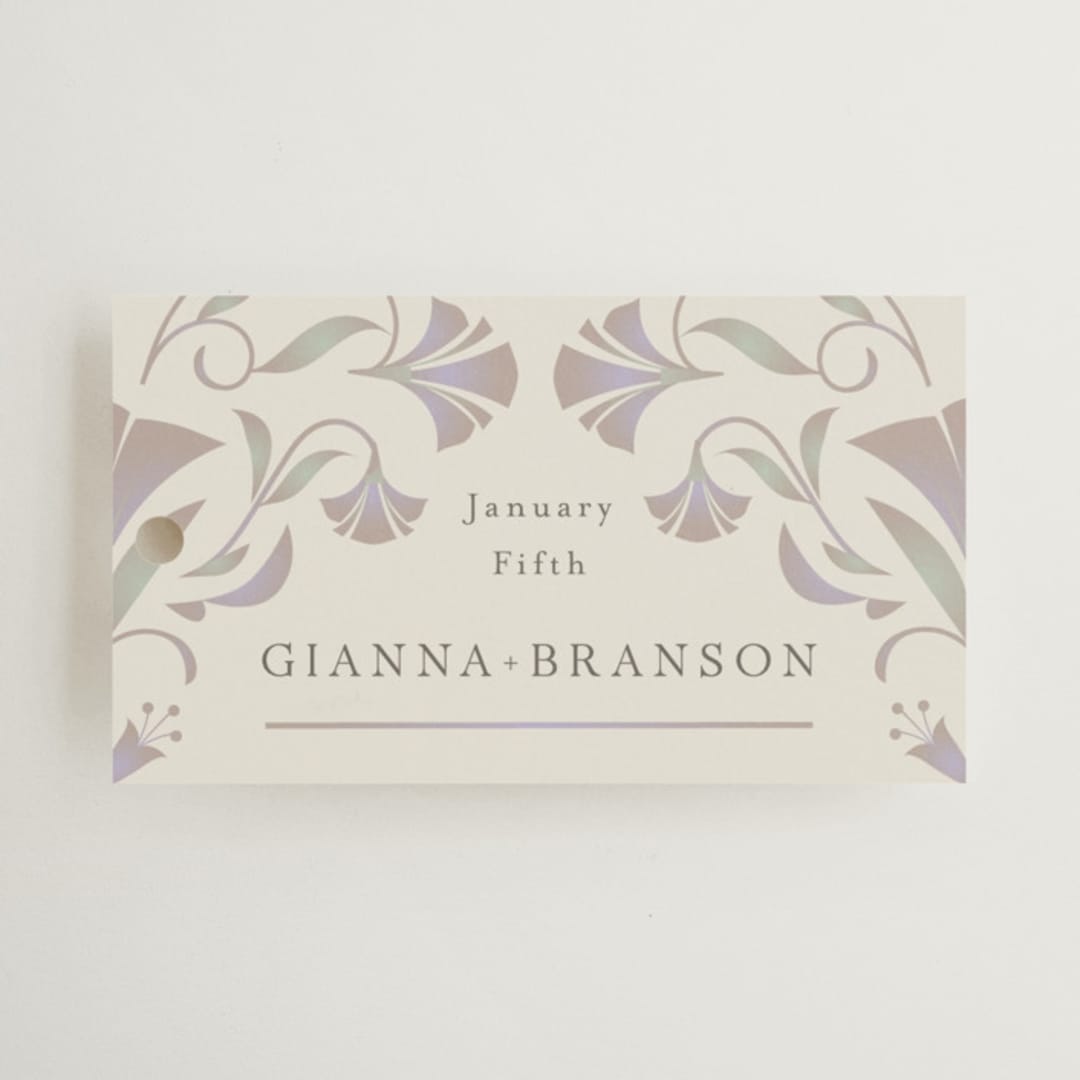 "Deco Nouveau" - Wedding Favor Tags in Vanilla by Lori Wemple - Front