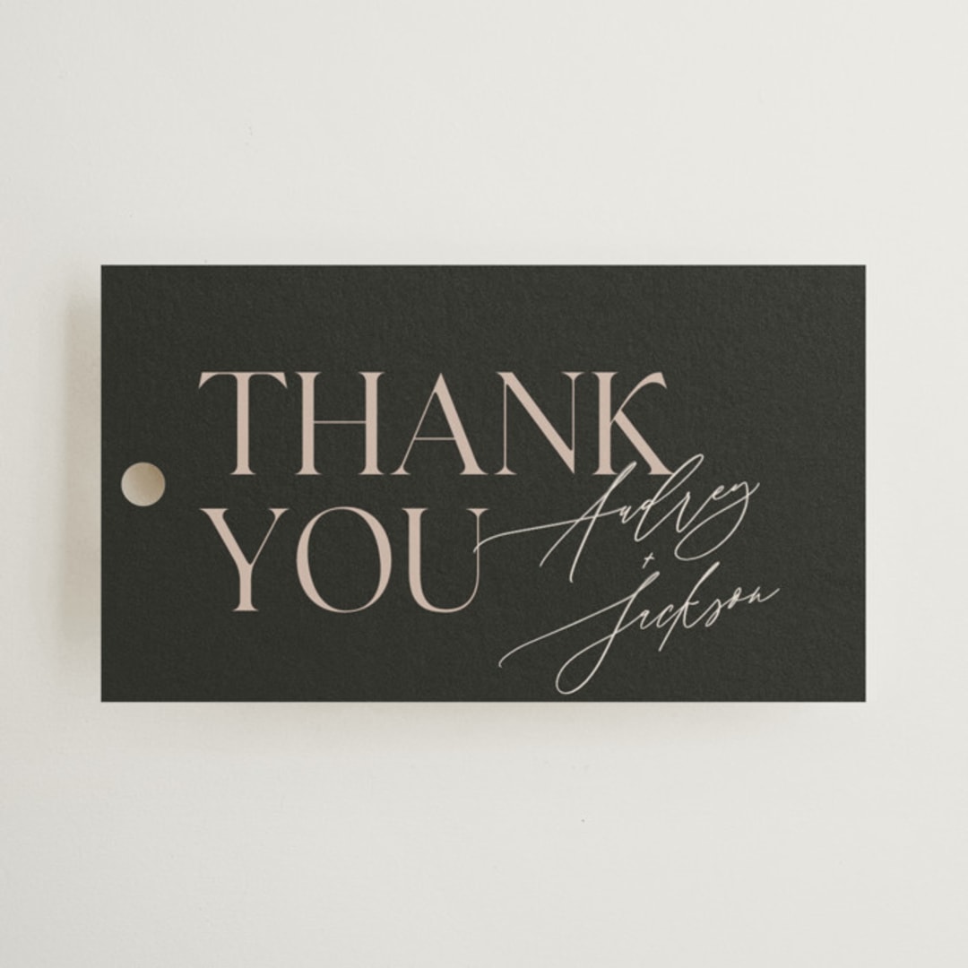 "The Arc" - Wedding Favor Tags in Truffle by Vera Lim - Front