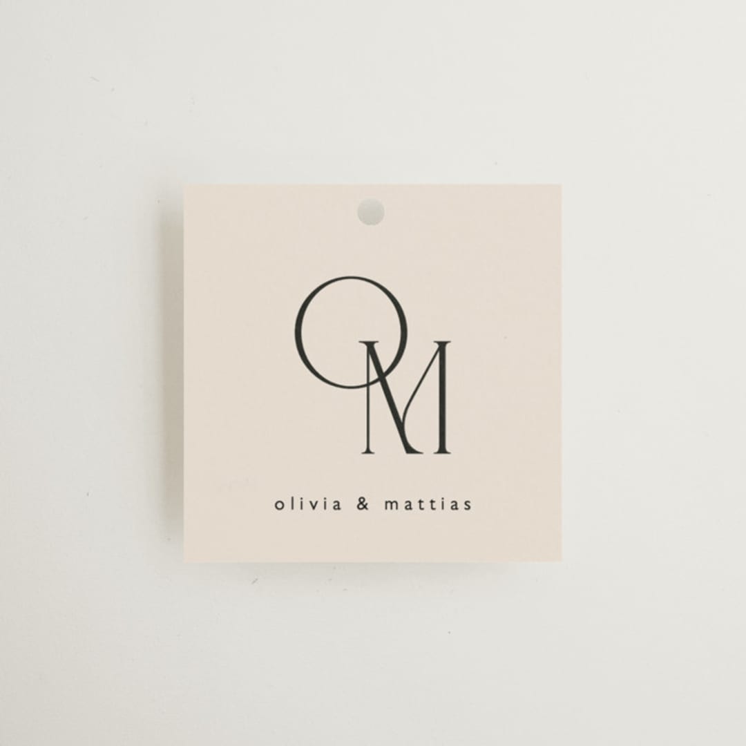 "Modern Corner" - Wedding Favor Tags in Linen by Kelly Schmidt - Front