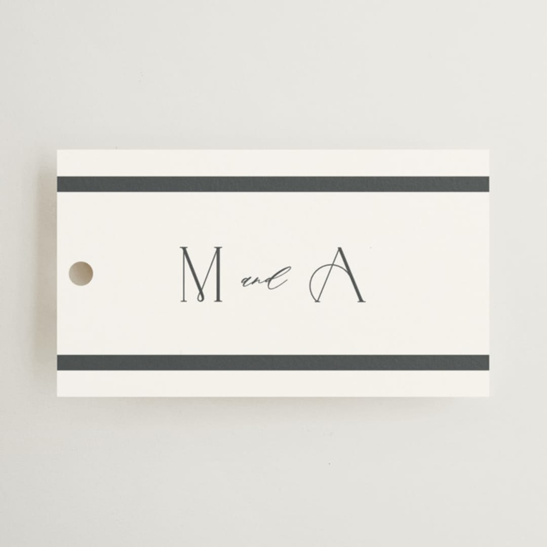 "Chisel" - Wedding Favor Tags in Quartz by Kristie Kern - Front