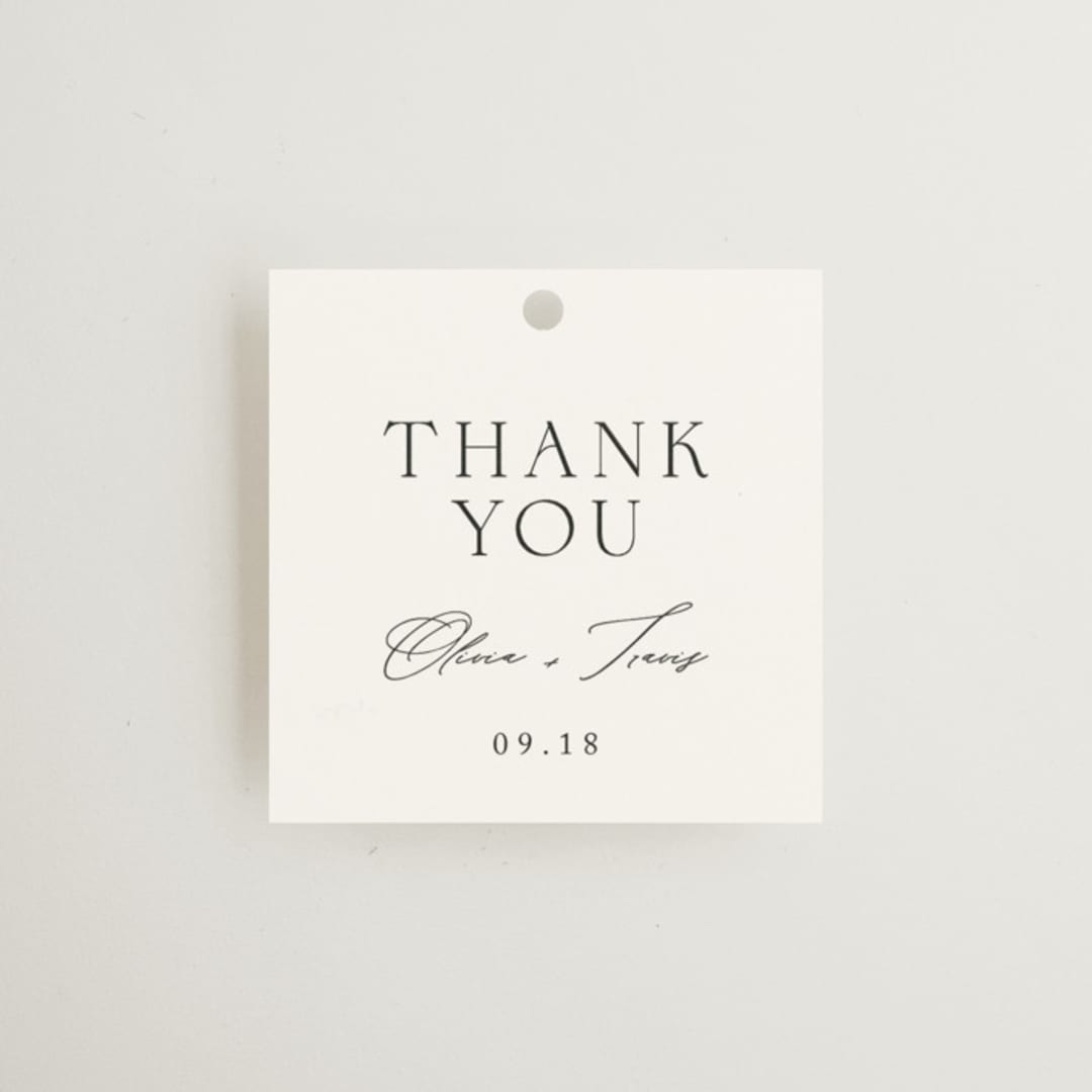 "Brushed Edge" - Wedding Favor Tags in Silk by Kelly Schmidt - Front