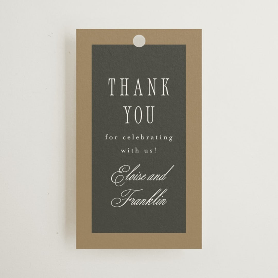 "Hillside" - Wedding Favor Tags in Graphite by Everett Paper Goods - Front