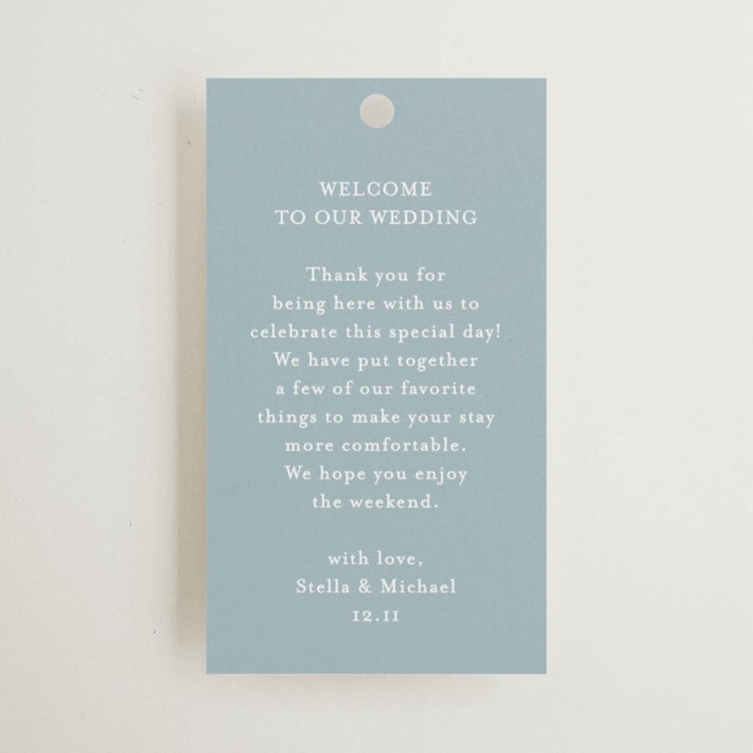 "Polished" - Wedding Favor Tags in Powder Blue by Jennifer Postorino - Front