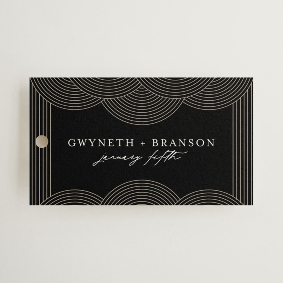 "ionic" - Wedding Favor Tags in Onyx by Lori Wemple - Front