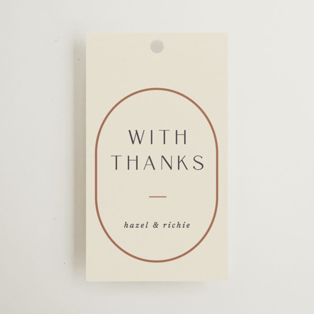 "Walnut" - Wedding Favor Tags in Linen by Blustery August - Front