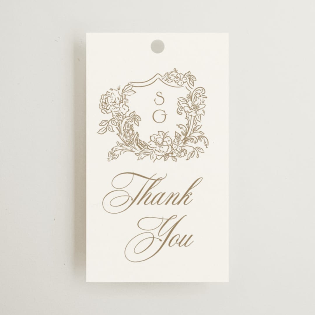 "Rococo" - Wedding Favor Tags in Pearl by Jenna Holcomb - Front