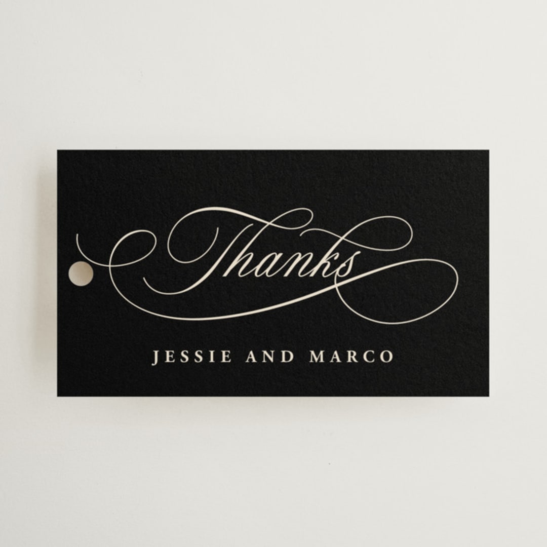 "Black Tie Affair" - Wedding Favor Tags in Onyx by Hooray Creative - Front