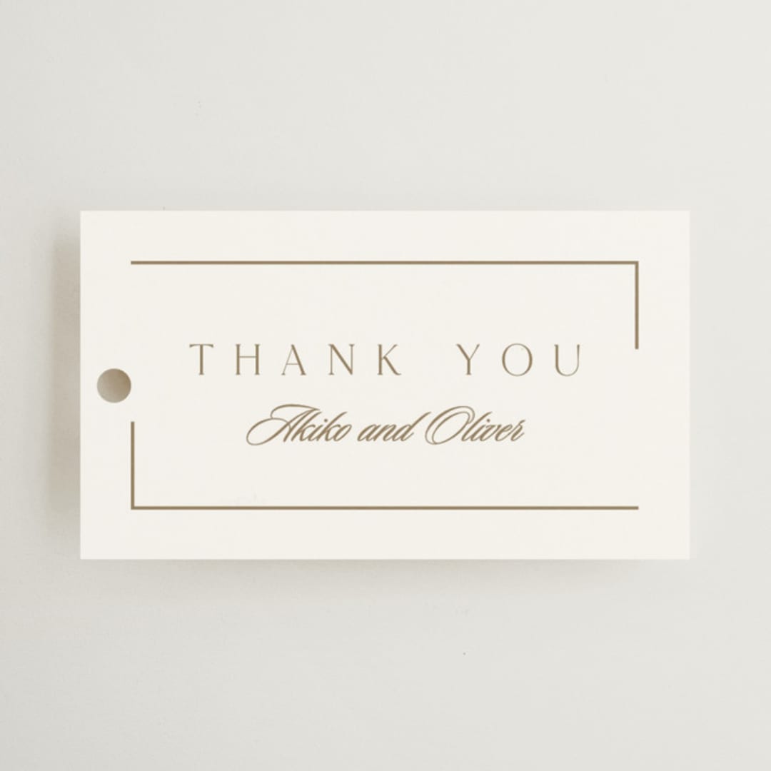 "The Gallery" - Wedding Favor Tags in Quartz by Kristie Kern - Front
