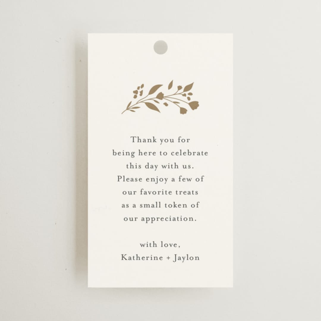 "Embrace" - Wedding Favor Tags in Cloudy by Jennifer Postorino - Front
