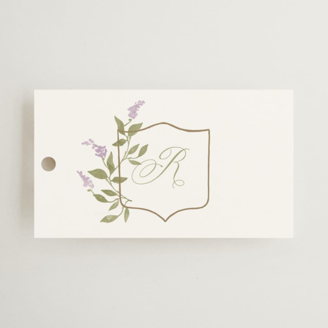 "Marmont" - Wedding Favor Tags in Lilac by Kristie Kern - Front
