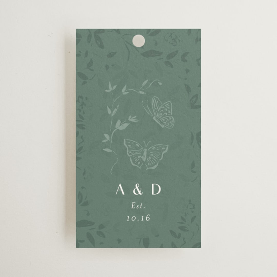 "Southern Romance" - Wedding Favor Tags in Eucalyptus by Simona Camp - Front