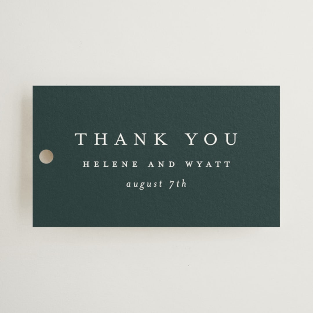"Style and grace" - Wedding Favor Tags in Forest by Stacey Meacham - Front