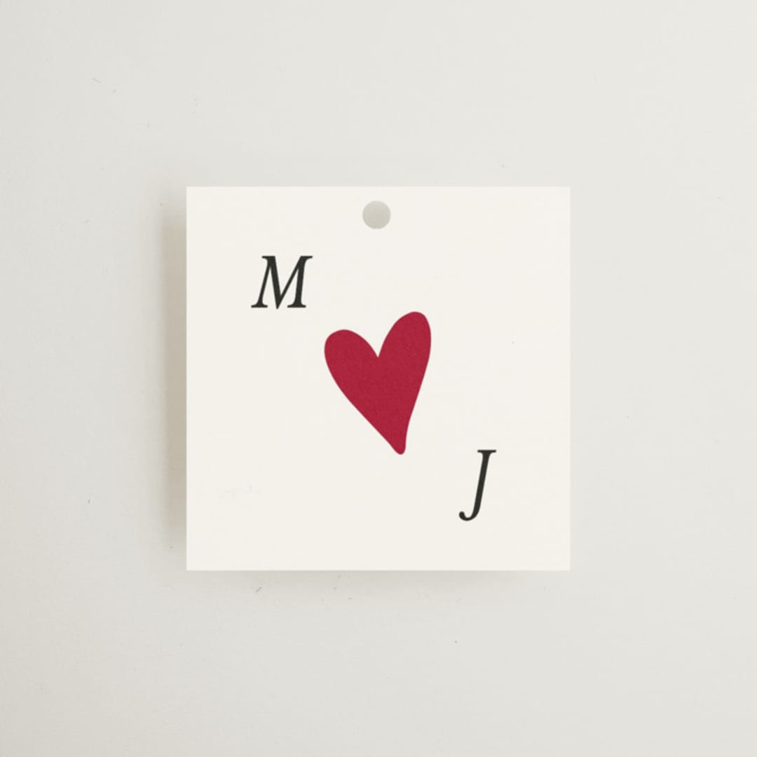 "Amore" - Wedding Favor Tags in Snow by Ani Somi - Front