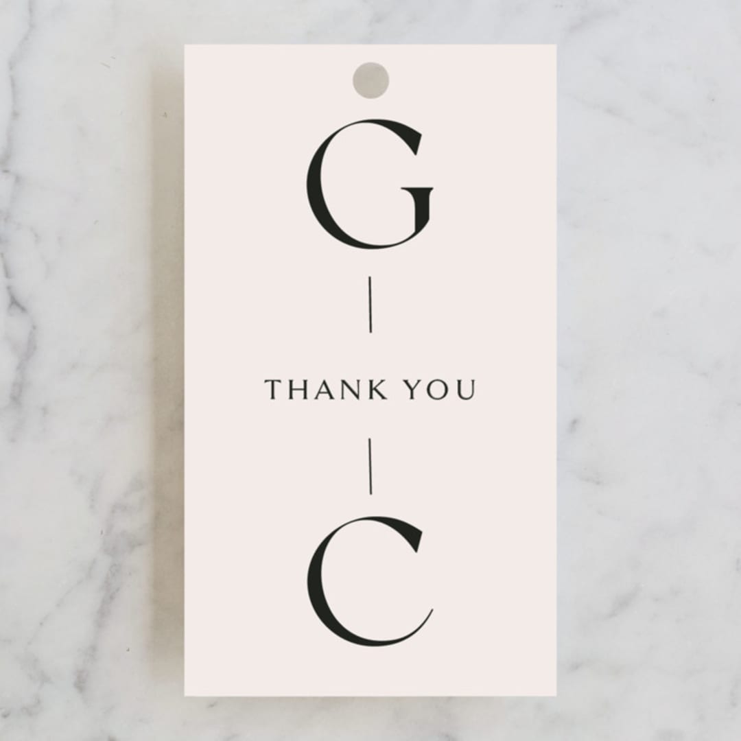 "Genevieve" - Wedding Favor Tags in Cream by Sandra Picco Design - Front