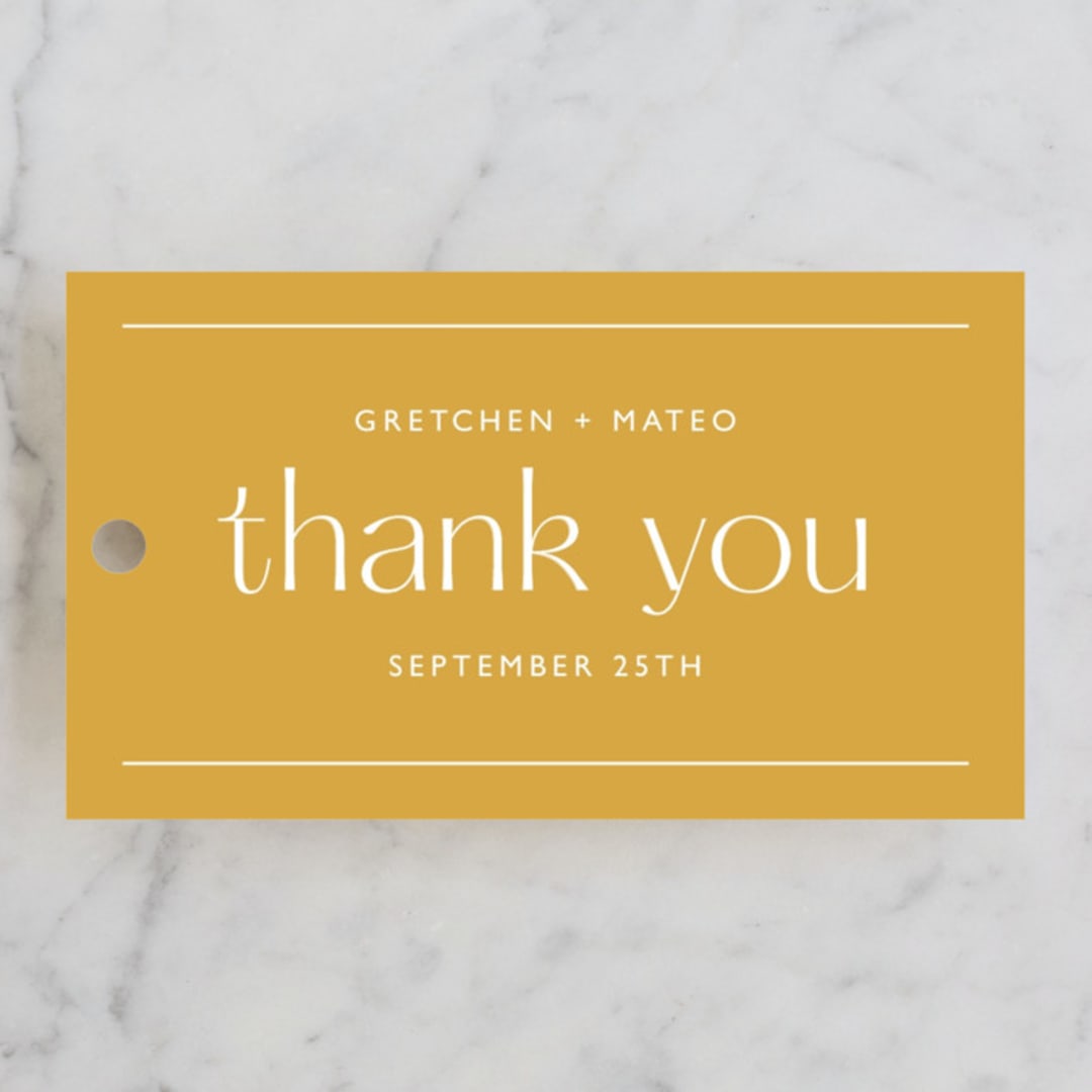 "goldfinch" - Wedding Favor Tags in Sunshine by Lindsay Stetson Thompson - Front