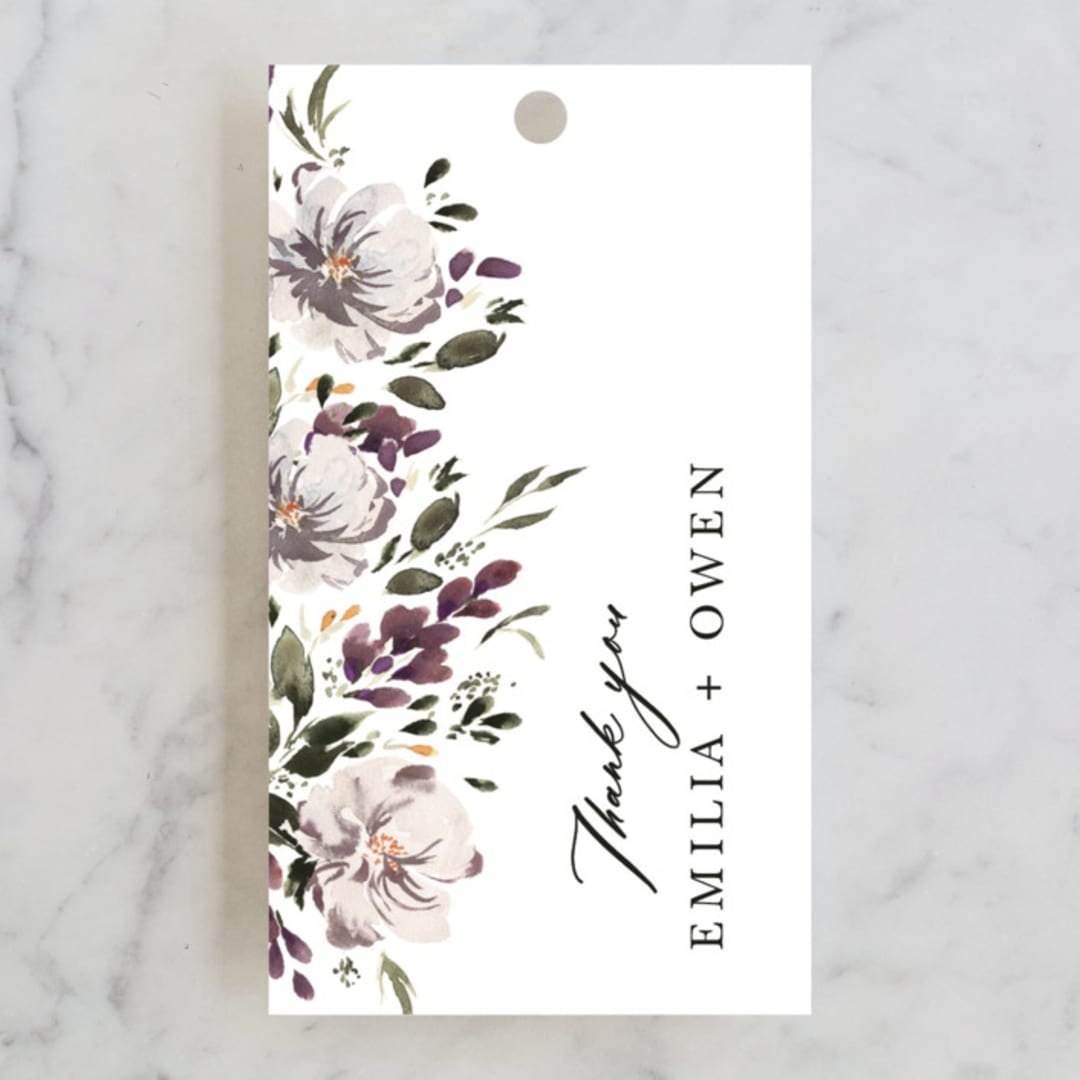 "iliya" - Wedding Favor Tags in Bordeaux by Itsy Belle Studio - Front