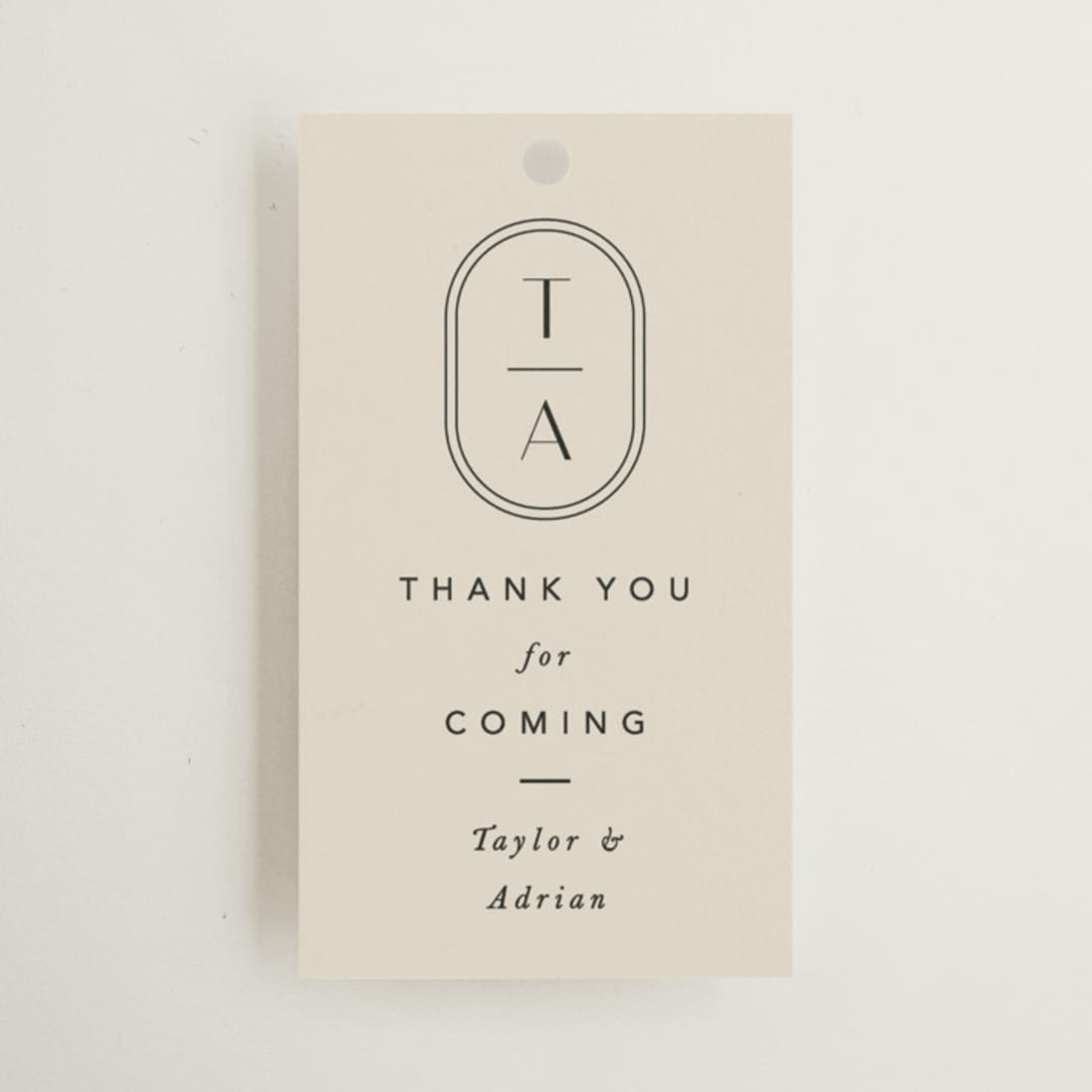 "Amara" - Wedding Favor Tags in Sand by Robert and Stella - Front
