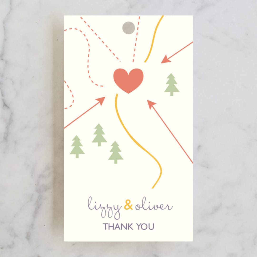 "Destination" - Wedding Favor Tags in Lilac Haze by leslie hamer - Front