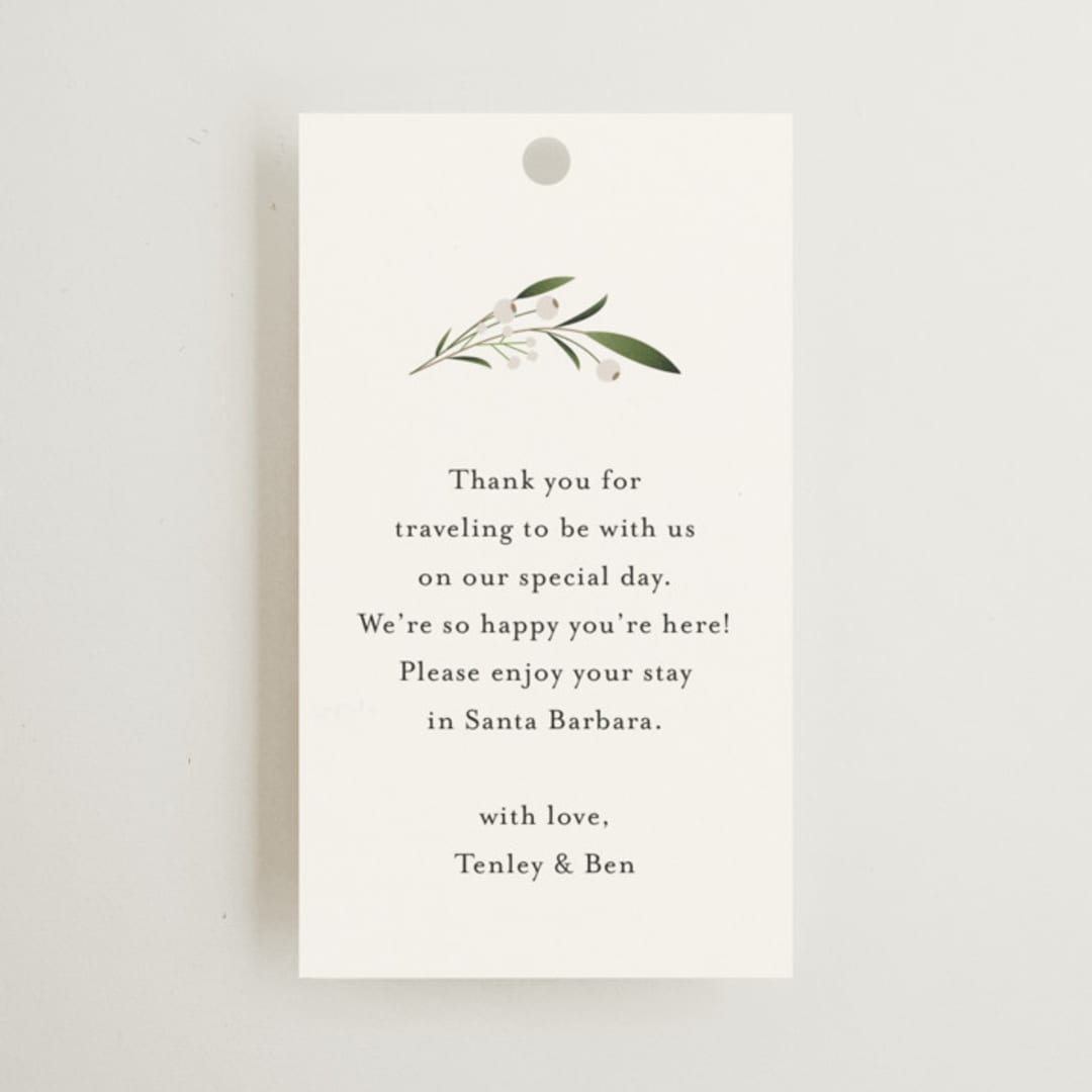 "Gentle Whisper" - Wedding Favor Tags in Cotton by Jennifer Postorino - Front