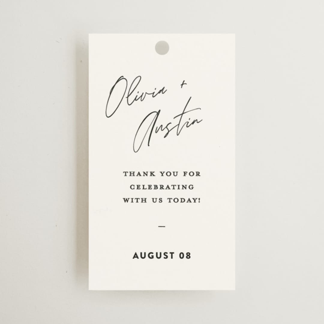 "Merge" - Wedding Favor Tags in Cloud by Pixel and Hank - Front
