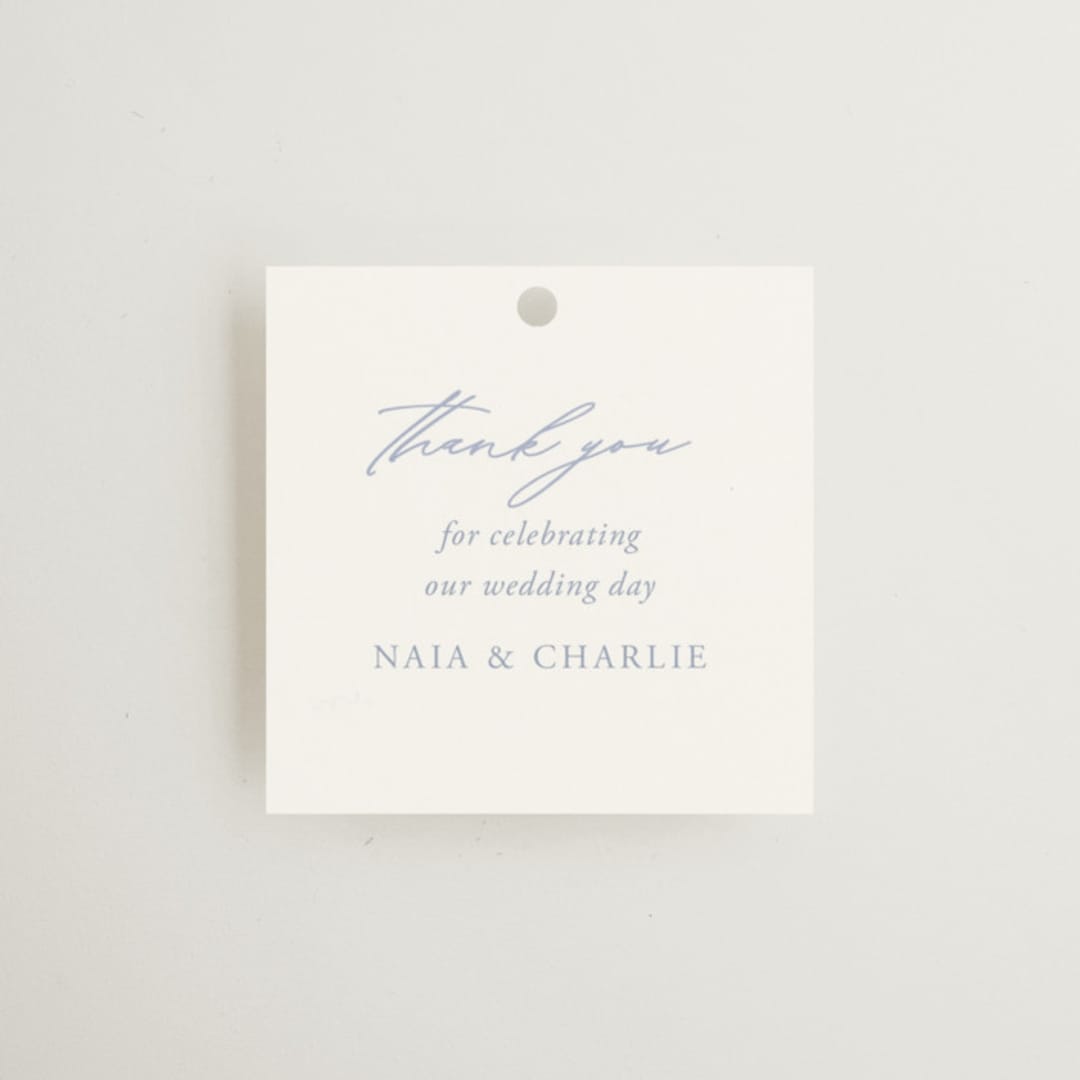 "Ocean Dreams" - Wedding Favor Tags in Pale Cerulean by Sabrin Deirani - Front