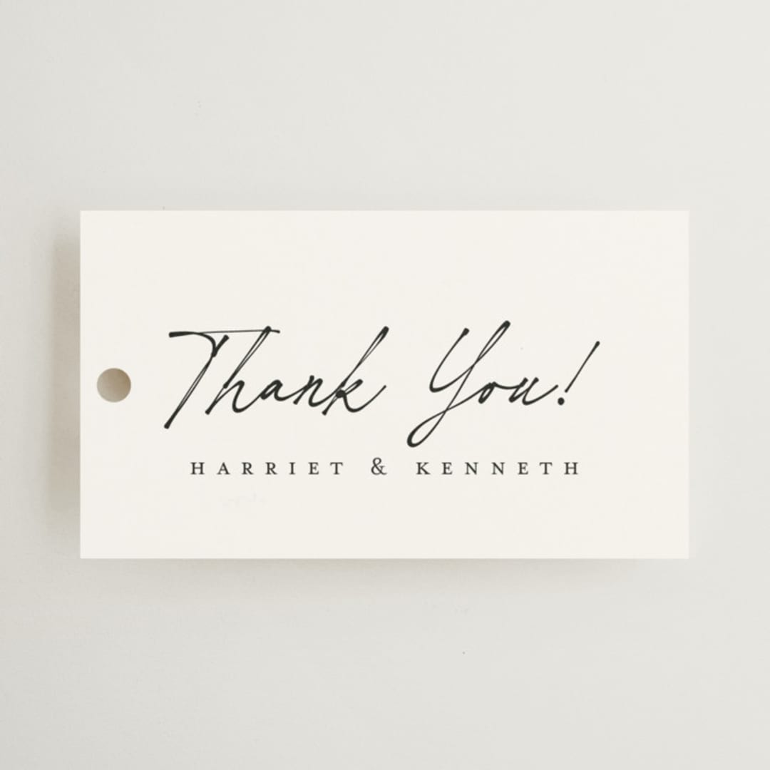 "Scripted Elegance" - Wedding Favor Tags in Linen by Ana de Sousa - Front