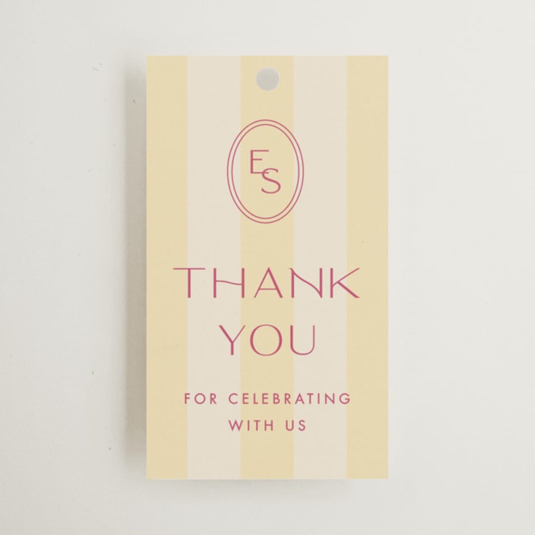 "palmetto" - Wedding Favor Tags in Lemon by Ellen Schlegelmilch - Front