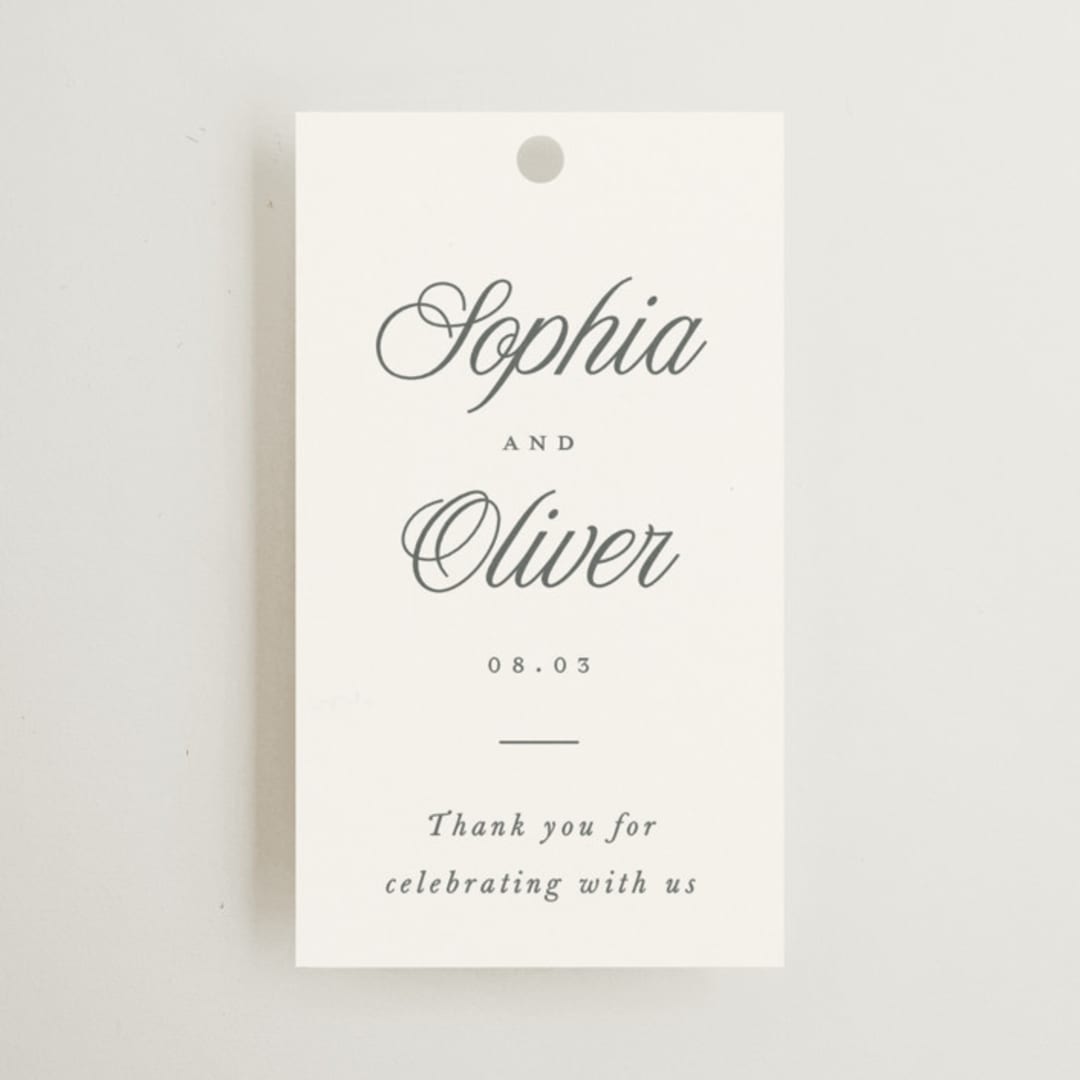 "Beautiful Day" - Wedding Favor Tags in Graphite by Leah Bisch - Front