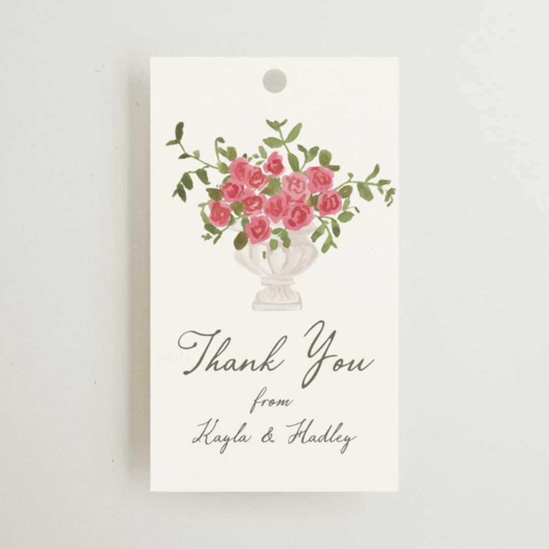 "Villa" - Wedding Favor Tags in Azalea by Everett Paper Goods - Front
