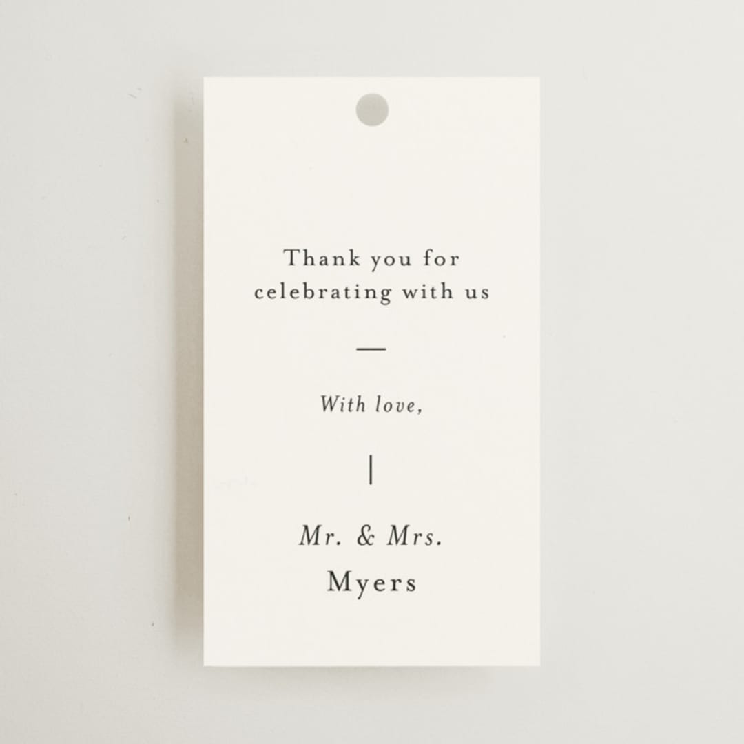 "Tuscany" - Wedding Favor Tags in Ink by Blustery August - Front