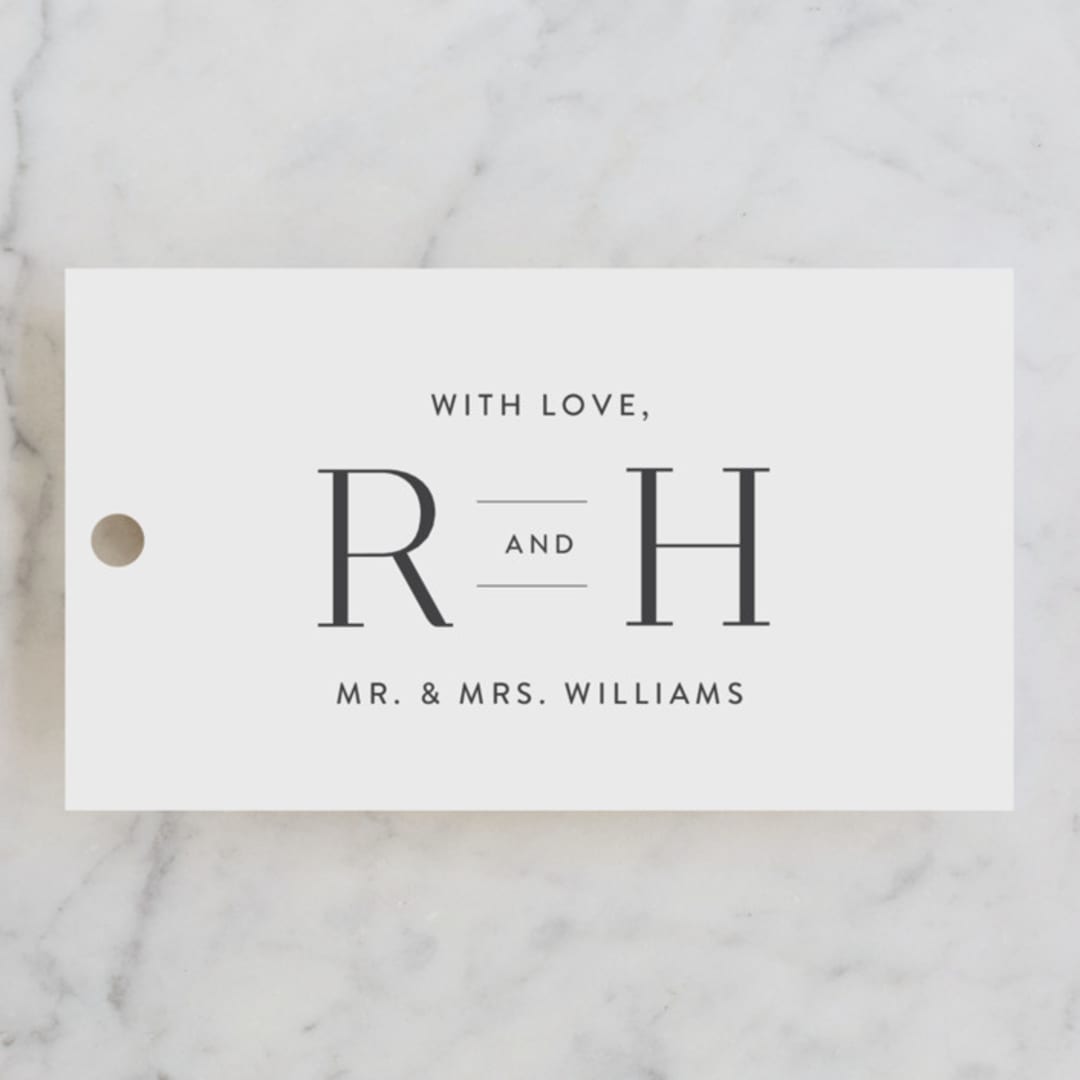 "Beloved" - Wedding Favor Tags in Mist by Design Lotus - Front