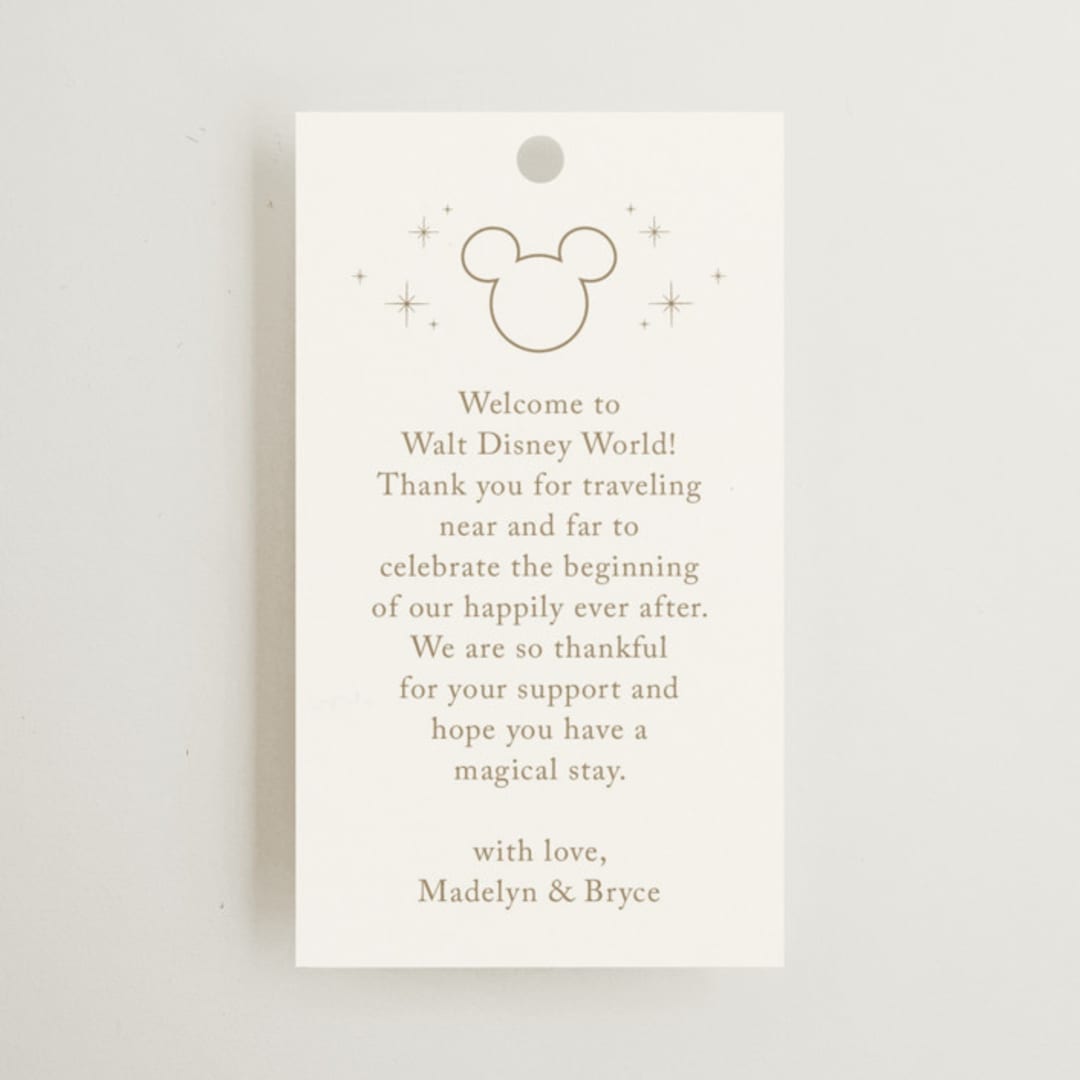 "Disney's Minimal Mickey Mouse" - Wedding Favor Tags in Celebration by Jennifer Postorino - Front