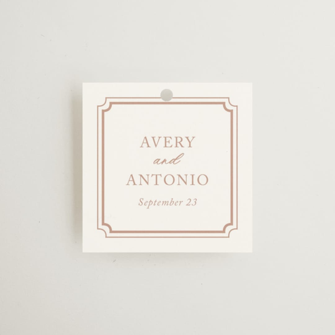 "Avery" - Wedding Favor Tags in Dusty Pink by Jennifer Postorino - Front