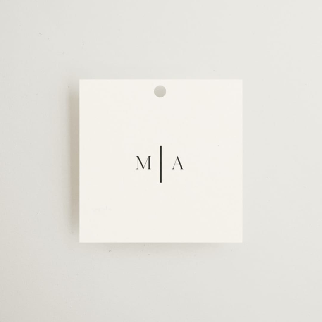 "Classic & Timeless" - Wedding Favor Tags in Obsidian by Lucrecia Caporale - Front