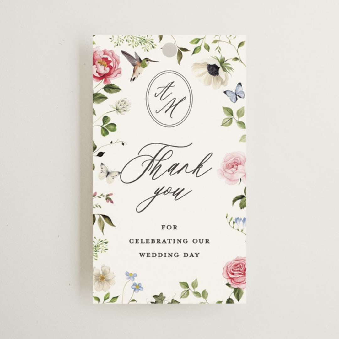 "Ornate" - Wedding Favor Tags in Peony by Sarah Knight - Front